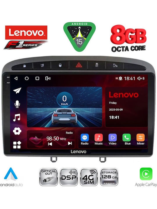 Lenovo Car Audio System for Peugeot 308 / RCZ 2007-2012 (Bluetooth/USB/WiFi/GPS/Apple-Carplay/Android-Auto) with Touch Screen 9"