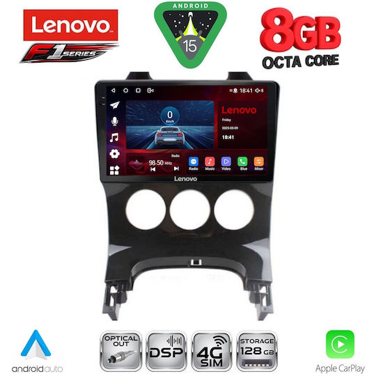 Lenovo Car Audio System for Peugeot 3008 2008-2016 with A/C (Bluetooth/USB/WiFi/GPS/Apple-Carplay/Android-Auto) with Touch Screen 9"