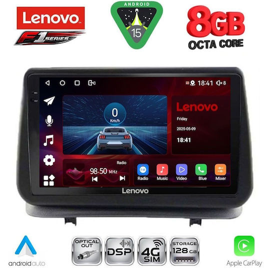 Lenovo Ηχοσύστημα Αυτοκινήτου για Renault Clio 2005-2011 (Bluetooth/USB/WiFi/GPS/Apple-Carplay/Android-Auto) με Οθόνη Αφής 9"