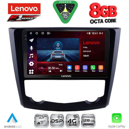 Lenovo Ηχοσύστημα Αυτοκινήτου για Renault Kadjar 2015 (Bluetooth/USB/WiFi/GPS/Apple-Carplay/Android-Auto) με Οθόνη Αφής 9"