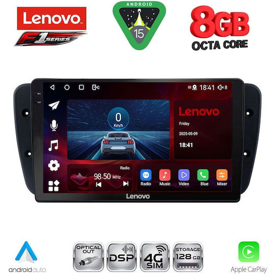 Lenovo Ηχοσύστημα Αυτοκινήτου για Seat Ibiza 2008-2015 (Bluetooth/USB/WiFi/GPS/Apple-Carplay/Android-Auto) με Οθόνη Αφής 9"