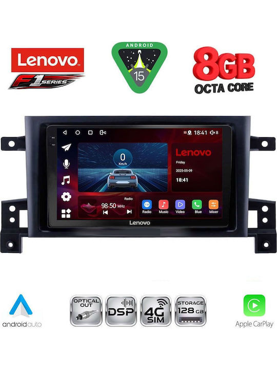 Lenovo Auto-Audiosystem für Suzuki Großer Vitara 2005-2015 (Bluetooth/USB/WiFi/GPS/Apple-Carplay/Android-Auto) mit Touchscreen 9"