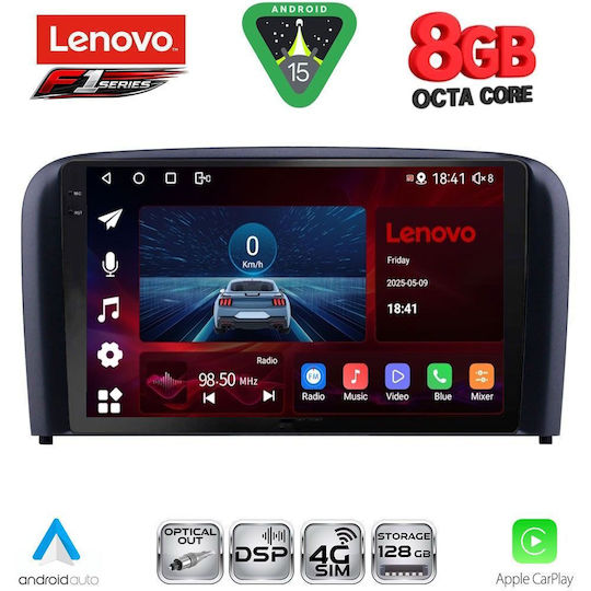 Lenovo Ηχοσύστημα Αυτοκινήτου για Volvo S80 1998-2006 (Bluetooth/USB/WiFi/GPS/Apple-Carplay/Android-Auto) με Οθόνη Αφής 9"