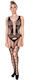 Mesh Bodystocking Cut-outs Integrated Stockings Black