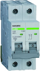 Mini Automatic Circuit Breaker 6kA Characteristic D 6A 2 Poles Noark 100214 Mini Automatic Circuit Breaker 6kA Characteristic D 6A 2 Poles Noark 100214