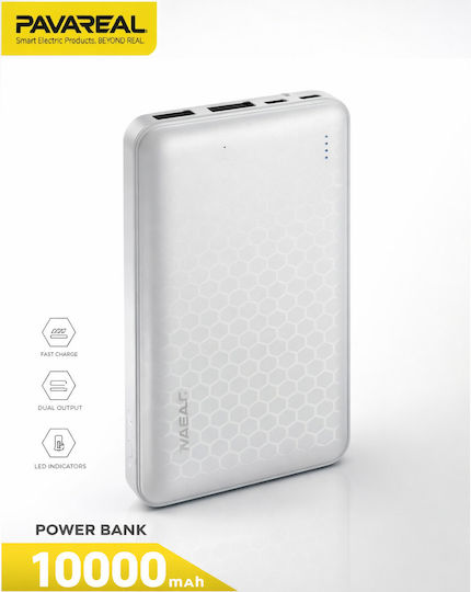 Pavareal G05 Външна Батерия 10000mAh Мобилен И Таблет Usb-C Micro-Usb И Led Индикатор Бяла
