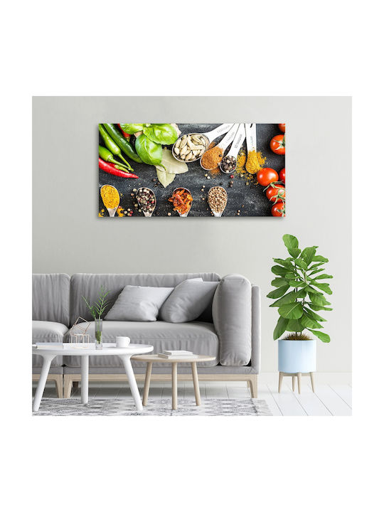 Dekorativer Gemälde Wand Leinwand Hochwertiges Gewürz-Mix 100x50 cm