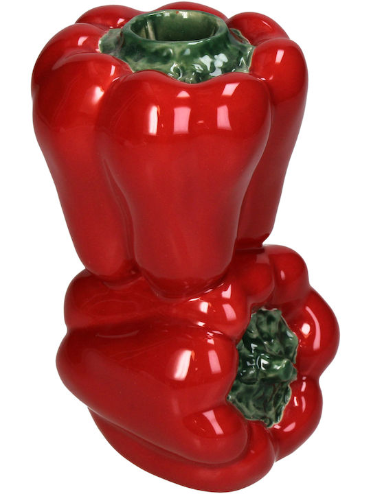Kerzenhalter Keramik in Rot Farbe 9x14.4x8.6cm 1Stück