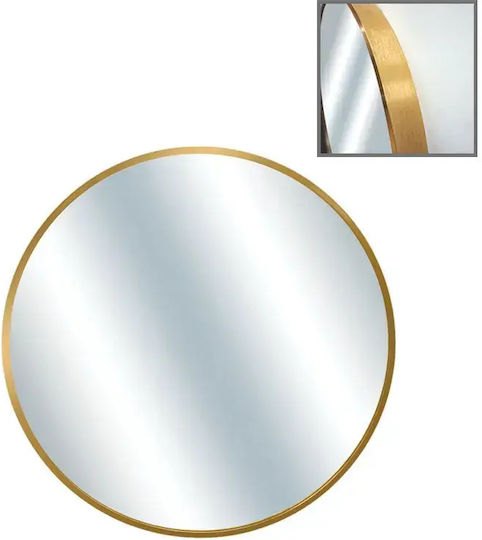 Marhome Oglindă De Perete Auriu Diametru 60cm