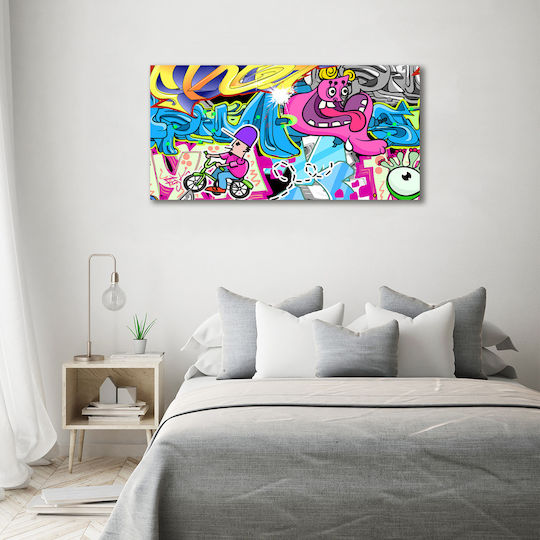 Wall Canvas Painting Suitable for Permanent Decoration Graffiti 140x70 Cm