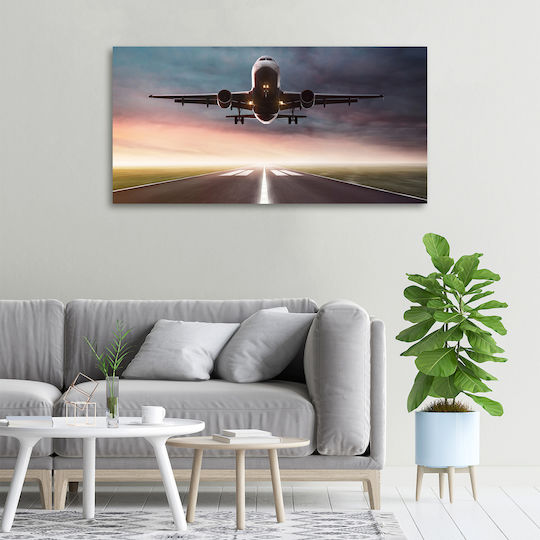 High Quality Wall Canvas Painting Airplane Taking Off 100x50 Cm