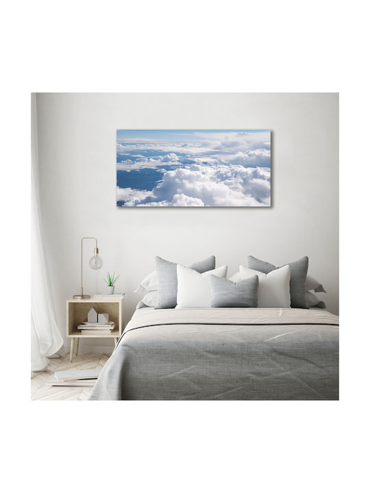 Panou De Perete Pânză Decorațiune Permanentă Vedere Avion 140x70 Cm