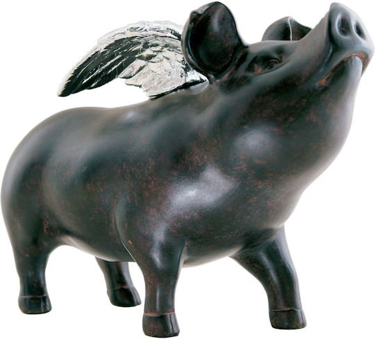 Kare Design Rockstar Pig Sparbüchse Braun-Schwarz Pl 23x10x17cm