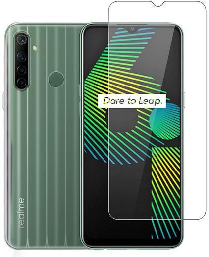 Redshield Umschlag Rückseite Silikon / Gehärtetes Glas Transparent (Realme C6i)