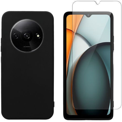 Redshield Back Cover Silicon / Tempered Glass Negru (Redmi A3)