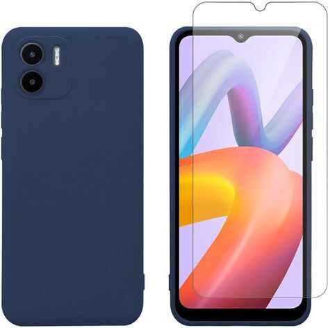 Redshield Back Cover Tempered Glass Navy Μπλε (Redmi A2)