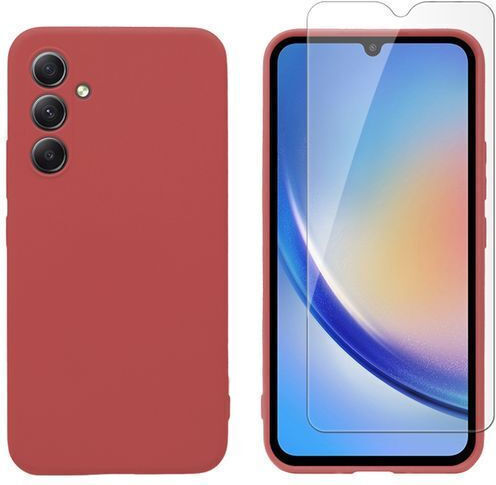 Redshield Back Cover Tempered Glass Roșu (Galaxy A34)