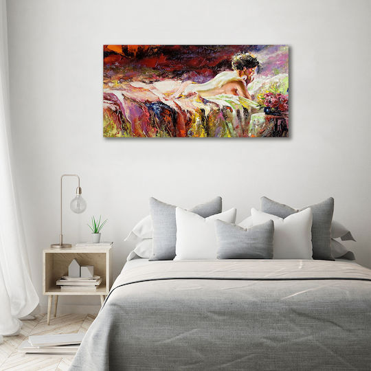Panou Pânză Interior Spațiu Uz Cotidian Femeia Culcată 140x70 Cm