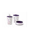 Ozer Plastik Home Bathroom Accessory Set Plastic Purple 3 Pieces