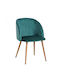Dining Room Fabric Chair Green 54x55x83cm 2pcs