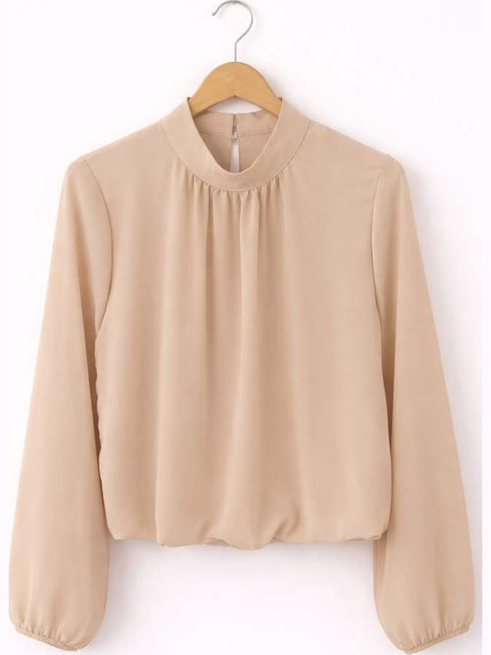 Bluza Damă Mânecă Lungă Bej Kelly Top BG