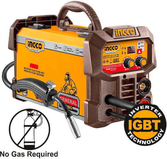 Ingco Ηλεκτροκόλληση Inverter FCAW με Μέγιστο Ρεύμα Συγκόλλησης 130A και Κύκλο Εργασίας 40%
