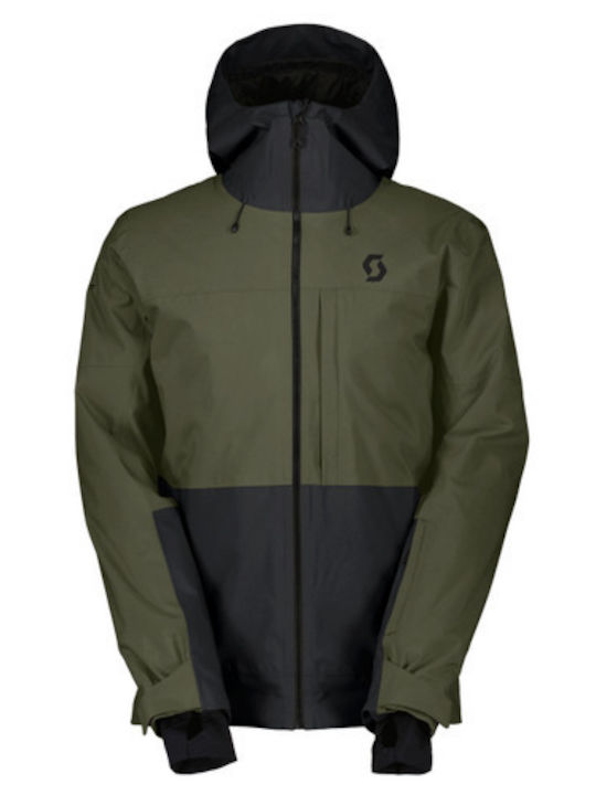 Scott Ultimate Dryo 10 419900SCT_DGL_GRN_BLC Ανδρικό Μπουφάν για Σκι & Snowboard Πράσινο
