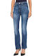 Hoch tailliert Damenjeans Schlaghose