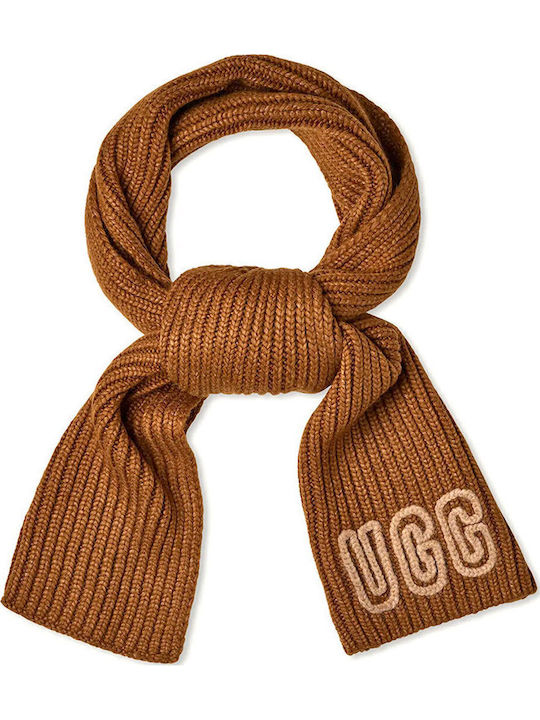 Chunky Women's Wool Scarf Brown