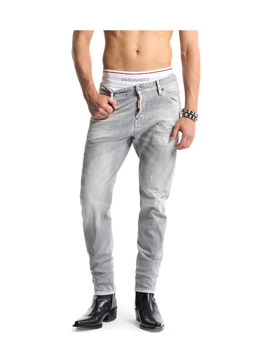 Dsquared2 Pantaloni Blugi pentru Bărbați Elastic Slim Fit Brushed Grey Dsquared2 Pantaloni Blugi pentru Bărbați Elastic Slim Fit Brushed Grey