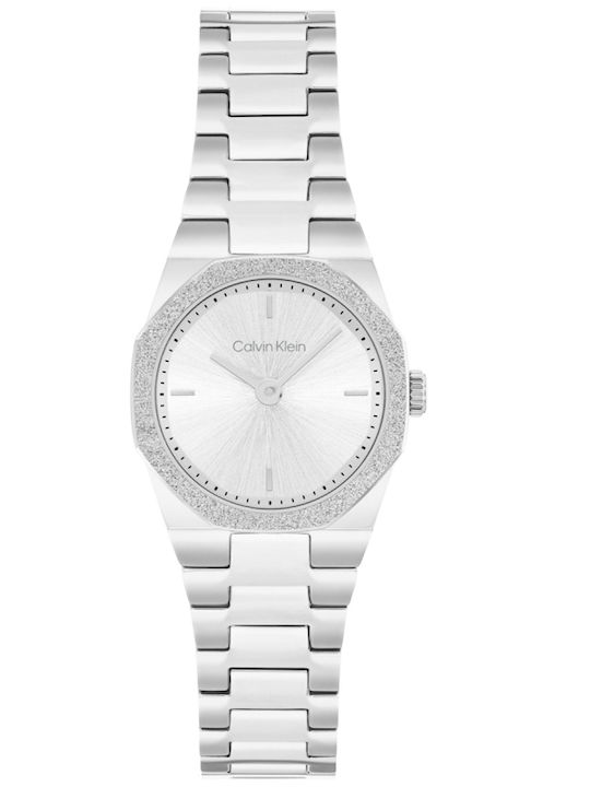 Calvin Klein Geometric Elegance Damen Uhr mit Silber Metallarmband
