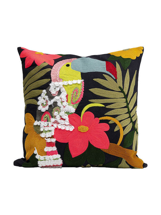 Kare Design Μαξιλάρι Καναπέ Tropical Παπαγάλος Πολύχρωμο 45x45εκ.