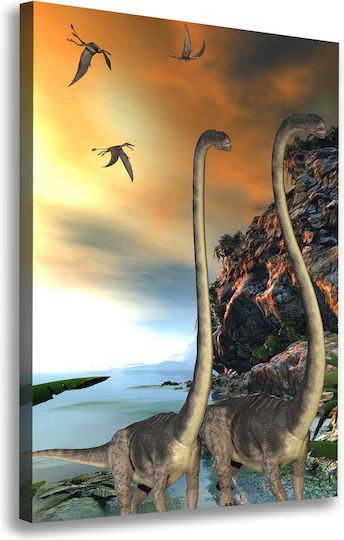 Dekorative Kinder Wandkunst Leinwand Kein Rahmen Für Jeden Raum Dinosaurier 70x100 Cm