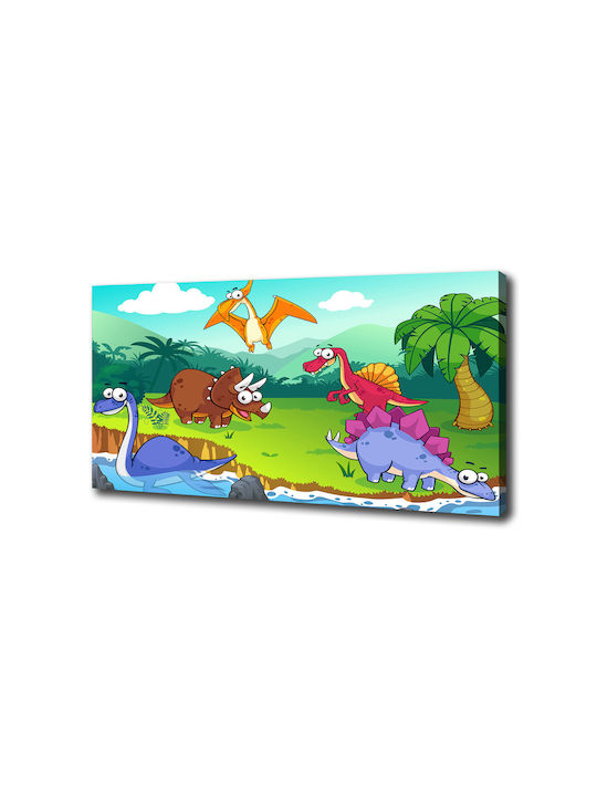 Kinder Wandkunst Canvas Hochwertiger Druck Dinosaurier 100x50 cm