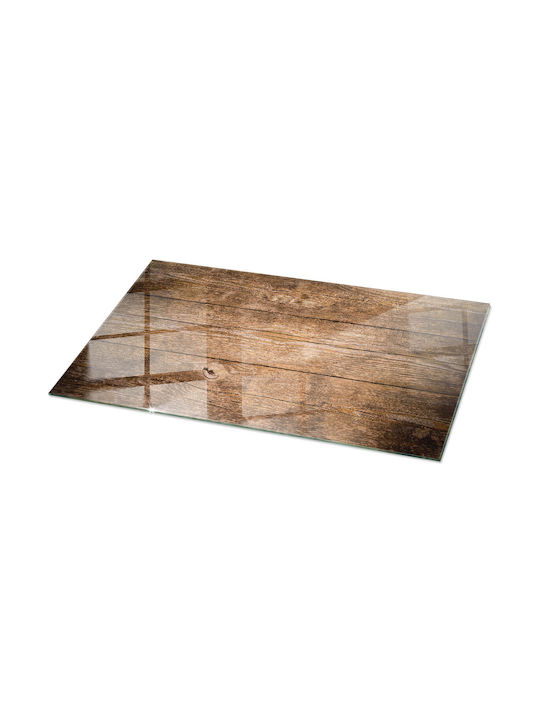 Dekorative Rechteckige Tischoberfläche aus gehärtetem Glas mit Holzplanken-Design Natürlicher Stil 120×60 cm