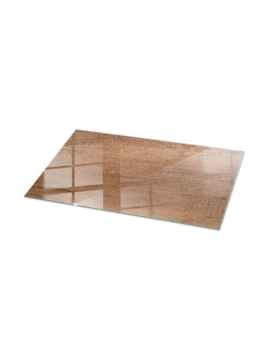 Panou Rectangular De Masă Din Sticlă Securizată Cu Model Textură Lemn 100×50 Cm