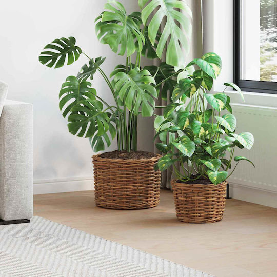 vidaXL Plant Pot Rattan Brown