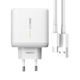 Oppo Зарядно с вграден кабел с USB-A порт USB-C 65W Бял (VCA7GACH)