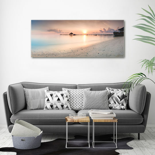 Innenraumdekoration Gemälde Segeltuch Strand Malediven 125x50 cm Innenraumdekoration Gemälde Segeltuch Strand Malediven 125x50 cm