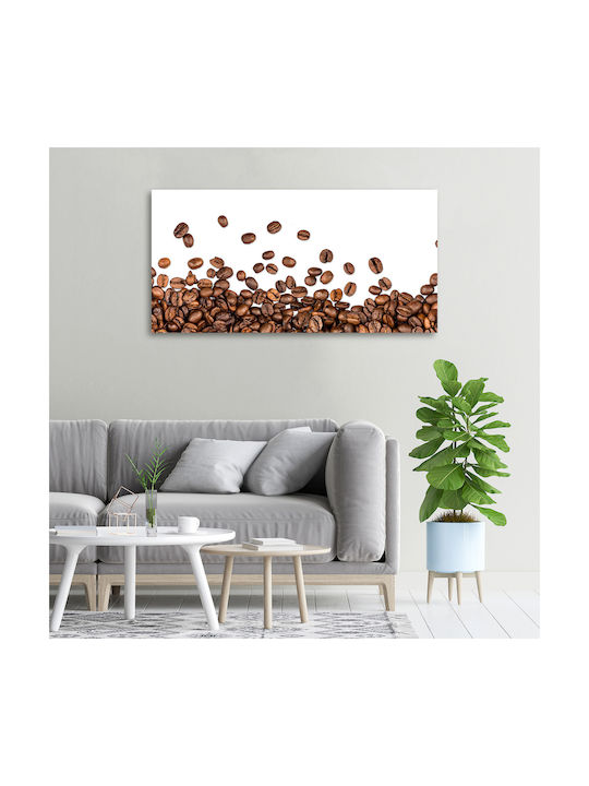 Dekoratives Gemälde Segeltuch Robuste Materialen Kaffeebohnen Braun 100x50 cm