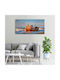 Wall Canvas Painting Ready Immediate Installation Fishing Boat 100x50 Cm