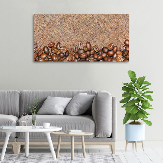 Tablou Decorativ Pânză Casă Birou Boabe Cafea 100x50 Cm
