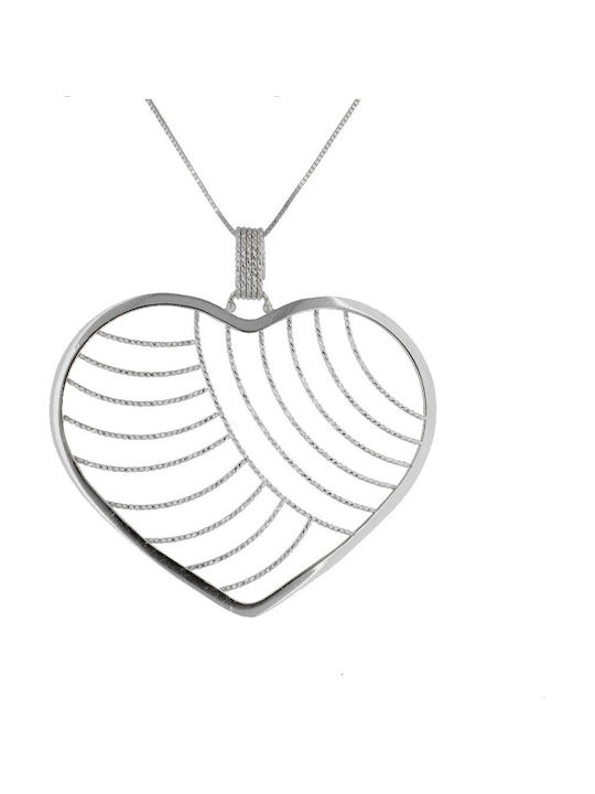 Papadopoulos Gold Colier cu design Inima din Aur alb 14K