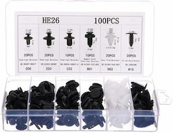 Sixtol Car Plastic Fasteners Clips 100 Pieces