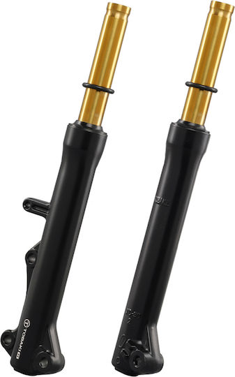 Μποτες Μπουκαλες Πιρουνιου Racing Κοντες 4 Yamaha Crypton S 115 Μαυρες Χρυσα Καλαμια