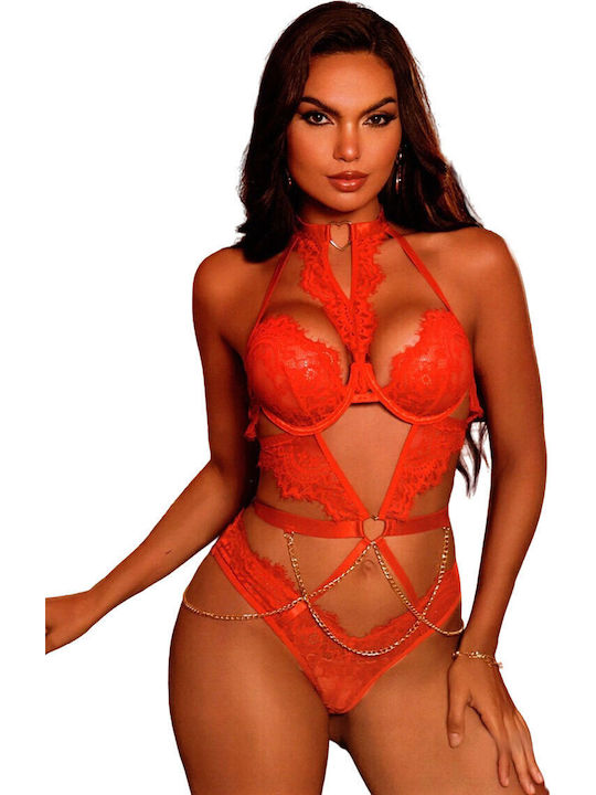 Sexy Bodysuit Ketten Dekorative Herzchen