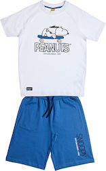 Peanuts Snoopy and Woodstock Детски Комплект с Шорти Бял 2 Броя Peanuts Snoopy and Woodstock Детски Комплект с Шорти Бял 2 Броя