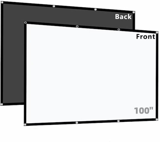 Πανί Προβολής Προτζέκτορα 100 Ιντσών 220cm*142cm Λευκού Μαύρο Φόντο