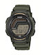 Casio Collection Digital Men's Watch 13.8mm Battery with Green Rubber Strap