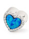 George Art Jewels Charm Heart in Silver with Blue Zircon